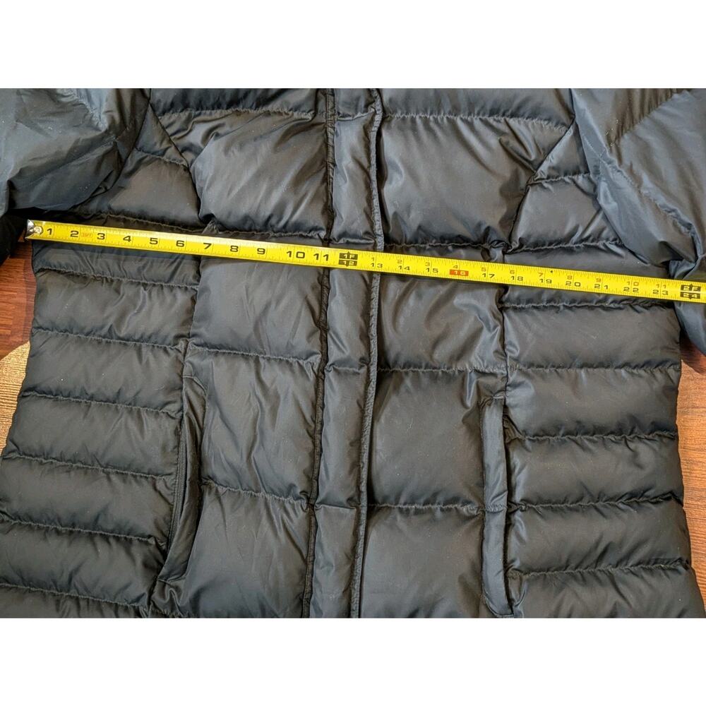 Eddie Bauer Womens 2X Long Down Puffer Coat Black Hooded Faux Fur Winter Parka - Picture 10 of 11